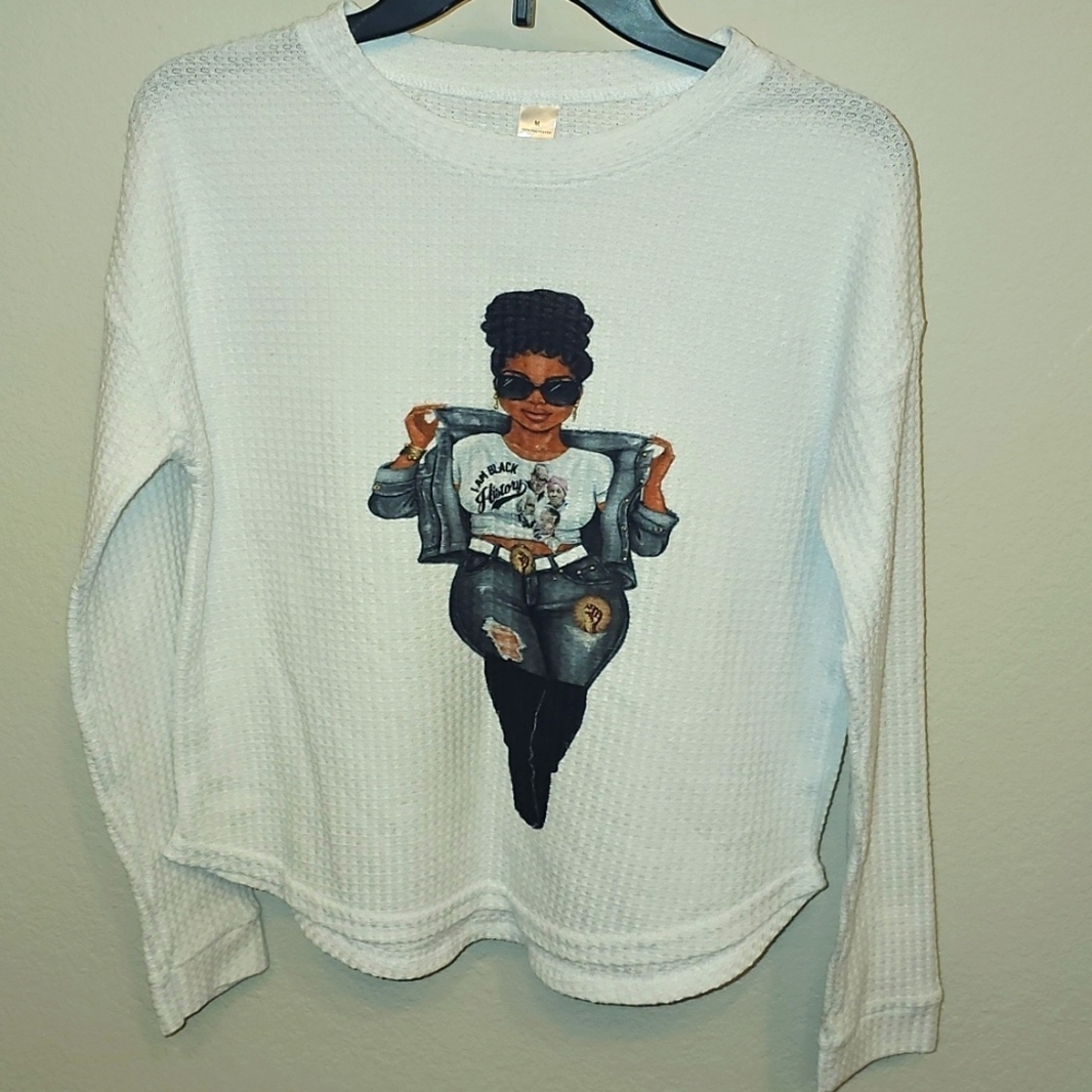I AM BLACK HISTORY LONG SLEEVED TOP sz Medium